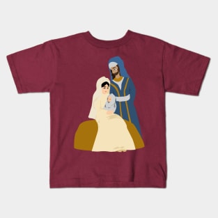 Family Mary Joseph Baby Jesus Kids T-Shirt